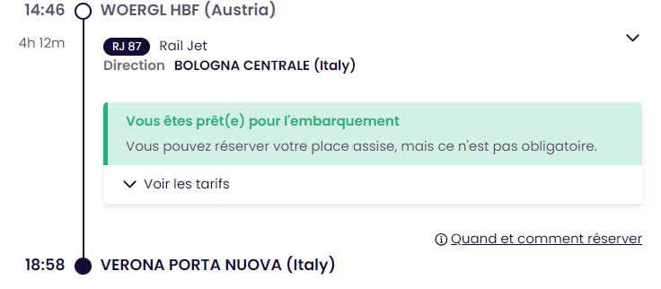 Ticket from Salzburg to Verona